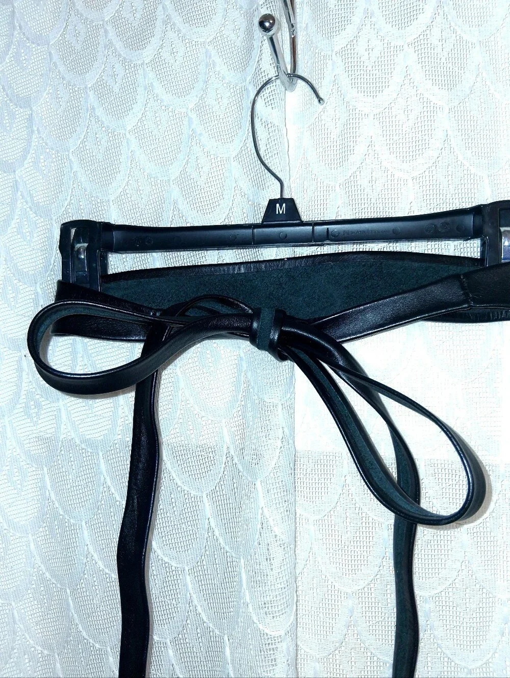 Long Wrap Around Black Leather Belt